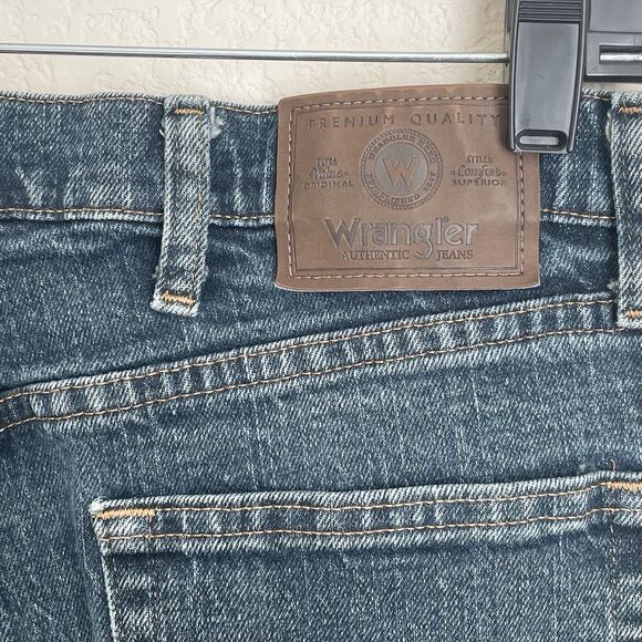 Wrangler Jeans Mens 34x30 Blue Regular Fit 9TRGAMD Denim Cowboy Western Casual - Picture 6 of 10